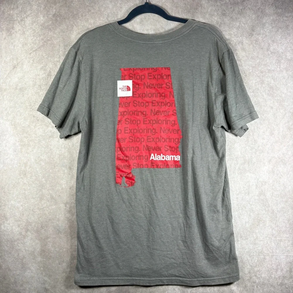 The North Face T-Shirt‎ Mens Large Gray Alabama Never Stop Exploring Graphic Tee